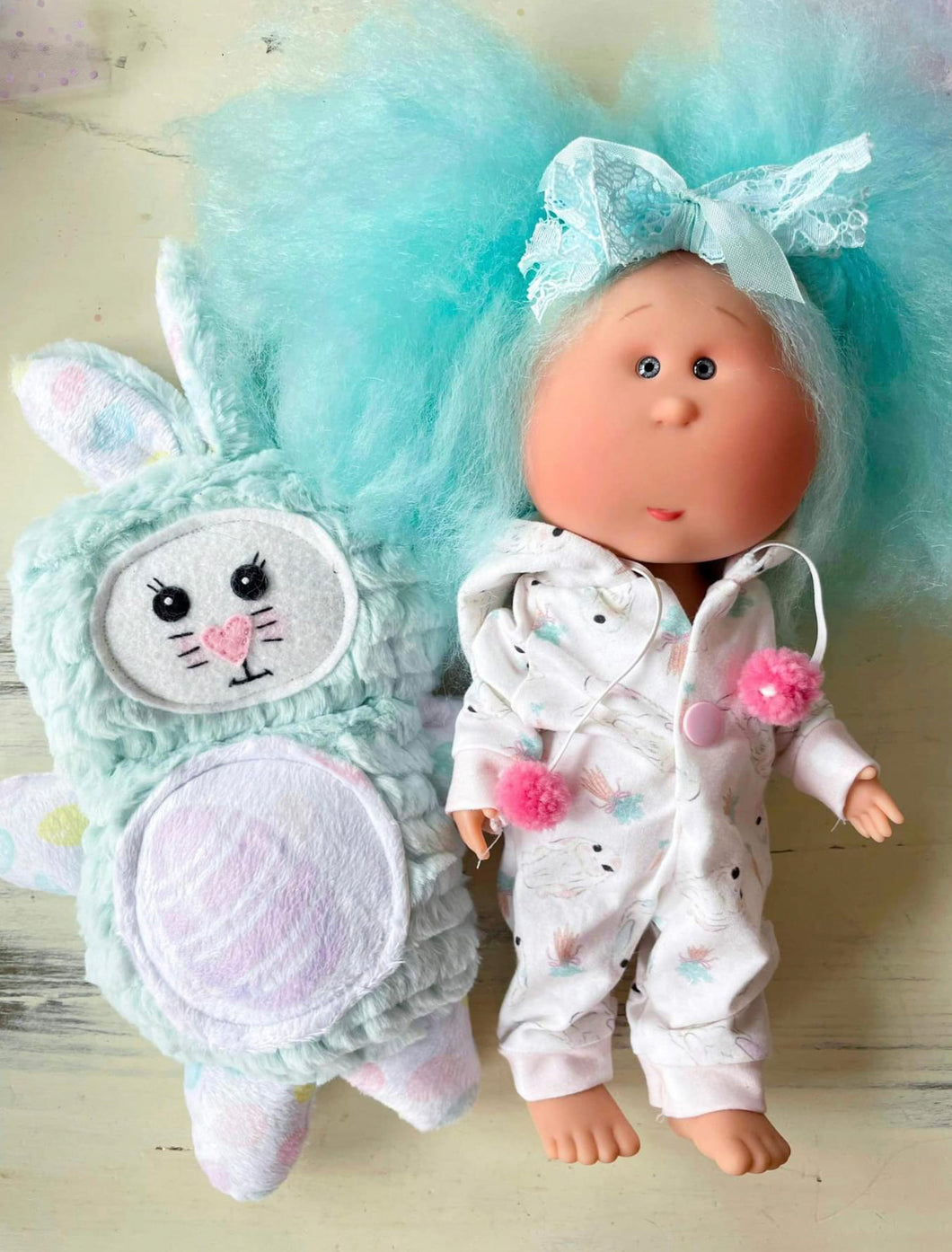 Mint cotton candy Mia in bunny suit