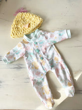 Load image into Gallery viewer, 16” Preorder Spring Shaggy Cow Footie Pajama